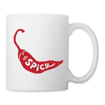 Piment piment épicé minimaliste drôle gourmet - Mug blanc - blanc - Droite