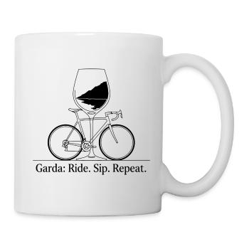Garda: Ride Sip Repeat Bike & Wine Art - Mug - white - Right
