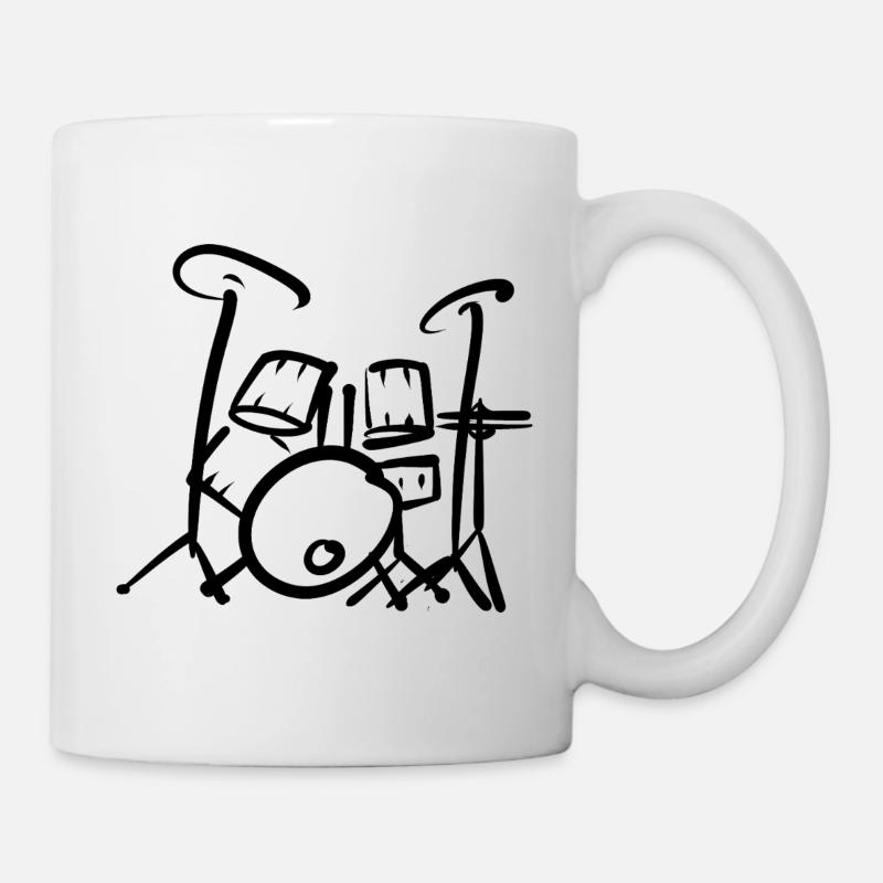 Chemise Silhouette de Batterie - Mug blanc - blanc
