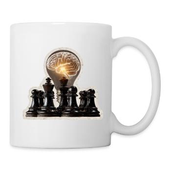 Lustiger Schach Spruch Mein Gehirn Spielt Schach - Tasse - Weiß - Rechts