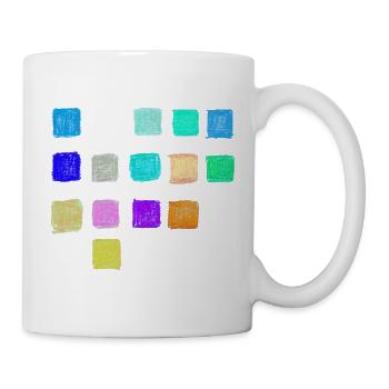 Motifs de couleurs de crayon de couleur Carrés - Abstrait - Mug blanc - blanc - Droite
