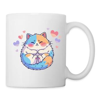 Pastel Kitten Cuddly Heart - Mug - white - Right