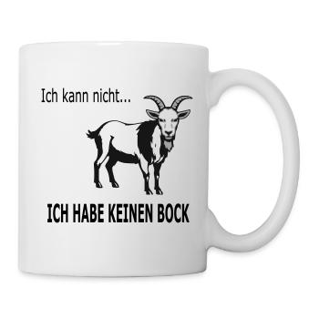 Bergziege Linienkunst Silhouette, Hab keinen Bock - Tasse - Weiß - Rechts