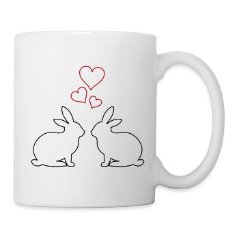 Cœurs de Lapin - Mug blanc - blanc - Droite