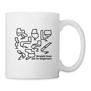 Straight lines are for beginners - Mug - white - Right