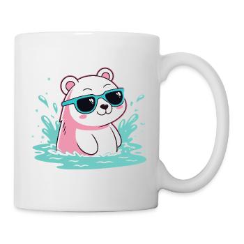 Aquatic Polar Bear in Cool Glasses - Mug - white - Right