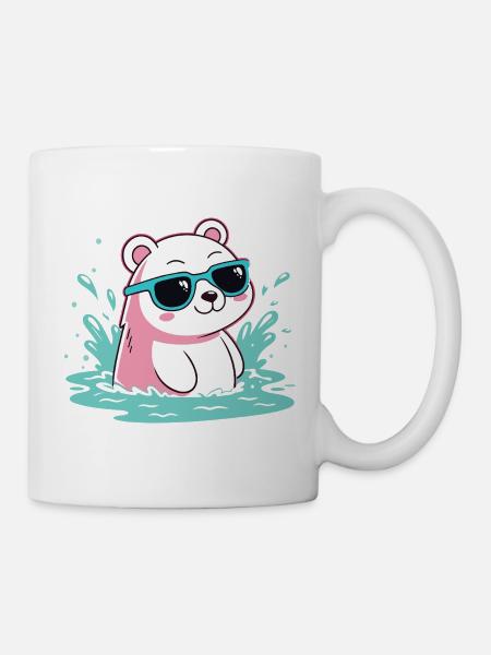 Wasser-Eisbär in kühlen Gläsern - Tasse - Weiß