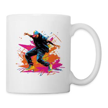 Synthwave rétro B Boy - Mug blanc - blanc - Droite