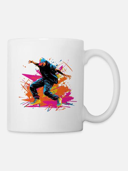 Retro B Boy Synthwave - Tasse - Weiß