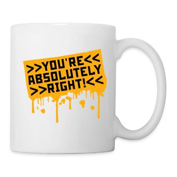 You're Absolutely Right Lustig Sarkastisch KI Logo - Tasse - Weiß - Rechts