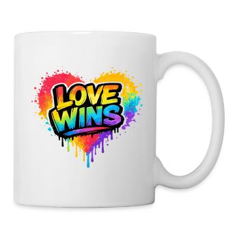 Love Wins Rainbow Statement for Pride - Mug - white - Right
