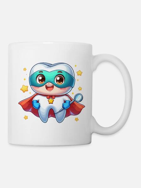Zahn Superheld Zahnarzt Helden Dental Held - Tasse - Weiß