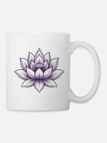 Yoga Lotus Blume - Tasse - Weiß