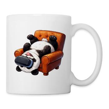 Panda mit VR Brille im Sessel - Tasse - Weiß - Rechts