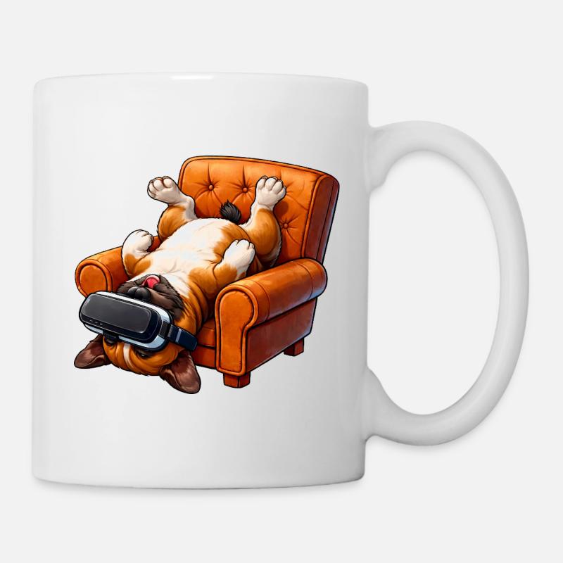 Gamer Hund mit VR Brille - Tasse - Weiß