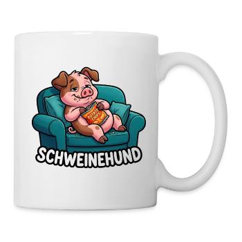 Schweinehund Faules Schwein Auf Der Couch - Tasse - Weiß - Rechts