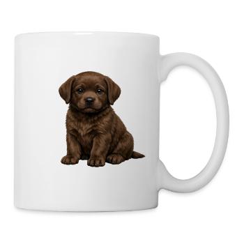 Schokoladen-Labrador-Welpe - Tasse - Weiß - Rechts