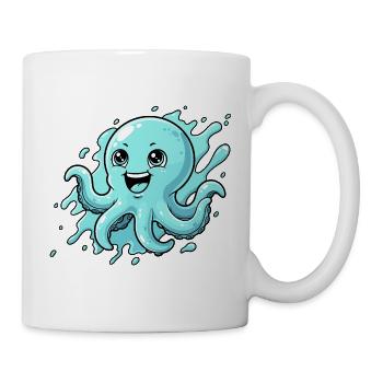 Happy Octopus Cartoon - Mug - white - Right