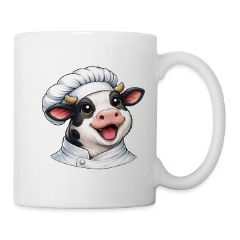 Cute Cow as a Cook Cartoon - Mug - white - Right
