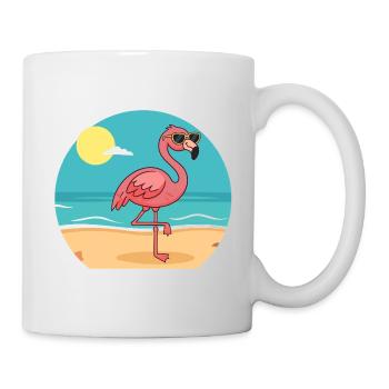 Bronzage de flamants roses n°2 - Mug blanc - blanc - Droite