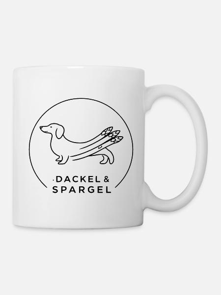 dackel und spargel - Tasse - Weiß