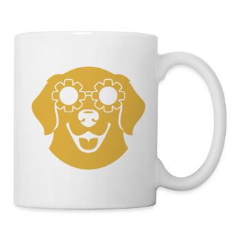 Retriever Hund Brille Zahnrad Nerd - Tasse - Weiß - Rechts