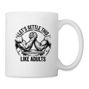 Let's clear this up like adults – Funny Arm - Mug - white - Right