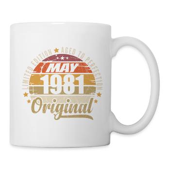 Design Vintage Mai 1981 Édition Limitée Mai 1981 - Mug blanc - blanc - Droite