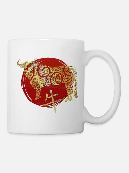 Ochse Chinesisches Tierkreiszeichen Horoskop - Tasse - Weiß