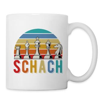 Schach -Schachfiguren - Tasse - Weiß - Rechts