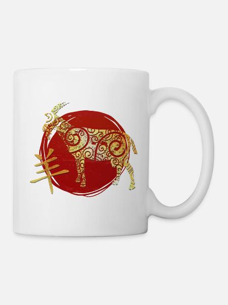 Ziege Chinesisches Tierkreiszeichen Horoskop - Tasse - Weiß