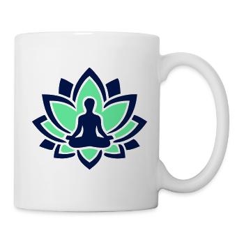 Lotus Meditation Silhouette - Tasse - Weiß - Rechts