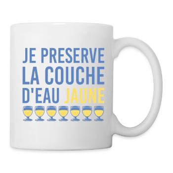 Je préserve la couche d’eau jaune humour apéro - Mug blanc - blanc - Droite