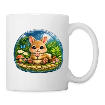 Cute Rabbit in Forest Bubble - Mug - white - Right