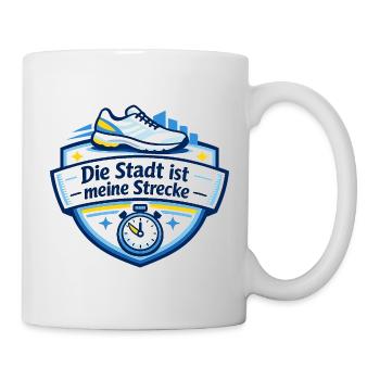 Stadtlauf Sticker Meine Strecke - Tasse - Weiß - Rechts