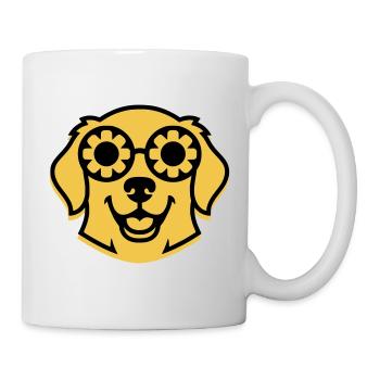 Cool Retriever Glasses Hippie Dog - Mug - white - Right