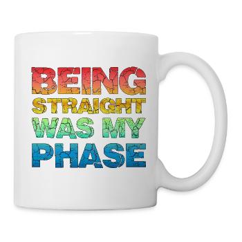 Être hétéro était ma phase de design rétro LGBTQ - Mug blanc - blanc - Droite
