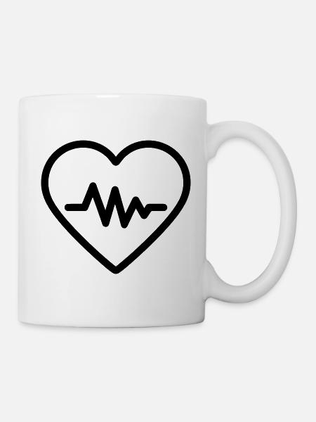 Herzschlag - Tasse - Weiß