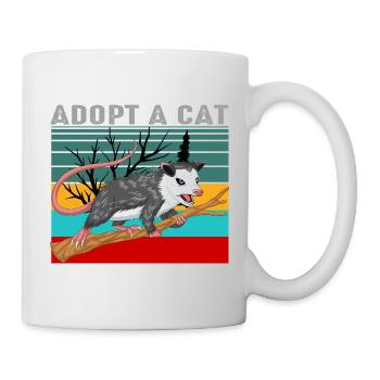 Vintage-Opossum-Shirt – Retro Adopt A Cat - Tasse - Weiß - Rechts