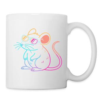 Regenbogenratten-Neonbrille - Tasse - Weiß - Rechts