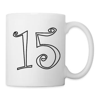 15. 15 ANS. 15e ANNIVERSAIRE. ANNIVERSAIRE 15 ANS. - Mug blanc - blanc - Droite