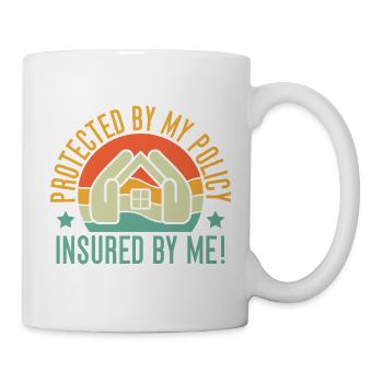 Insurance Agent Protected By My Policy Funny - Tasse - Weiß - Rechts