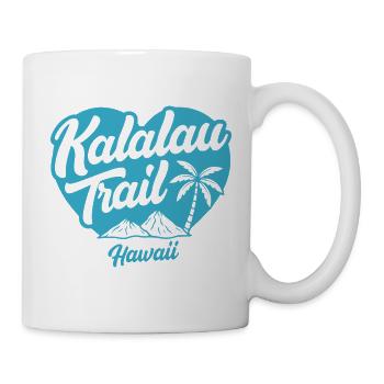 Logo tropical du sentier Kalalau Hawaii - Mug blanc - blanc - Droite