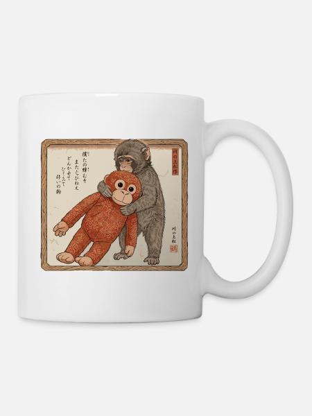 Ukiyo-e Baby Monkey Punch - Tasse - Weiß