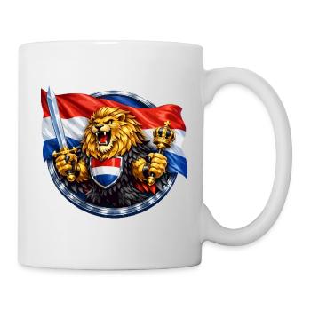 Lion hollandais avec épée et couronne - Mug blanc - blanc - Droite