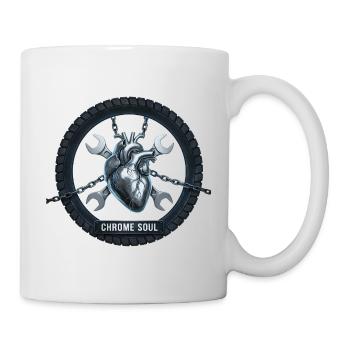 Motard Love Motor Crâne Cœur Rocker - Mug blanc - blanc - Droite