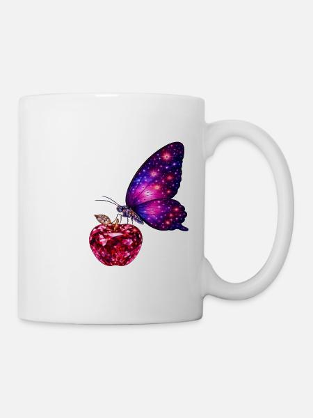 Vie de rubis – Papillon de Pouvoir - Mug blanc - blanc