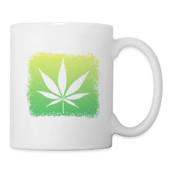 Mauvaise herbe feuille de cannabis - Mug blanc - blanc - Droite