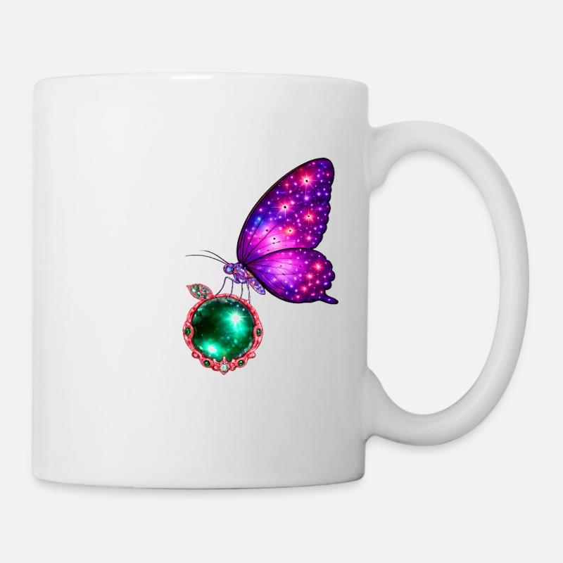 Emerald Rebirth – Cosmic Butterfly - Mug - white