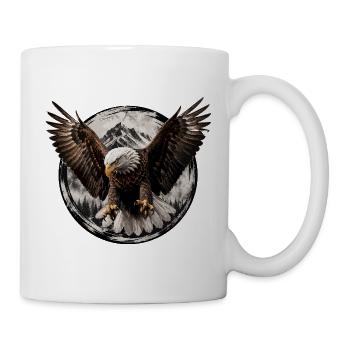Adlersturm über Bergmond - Tasse - Weiß - Rechts